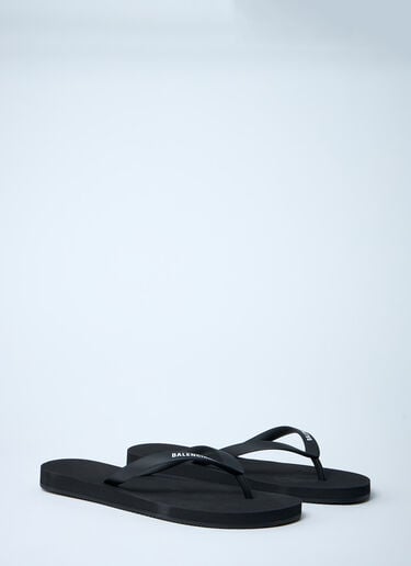 Logo Motif Flip Flops Balenciaga Logo Motif Flip Flops Black bal0261016