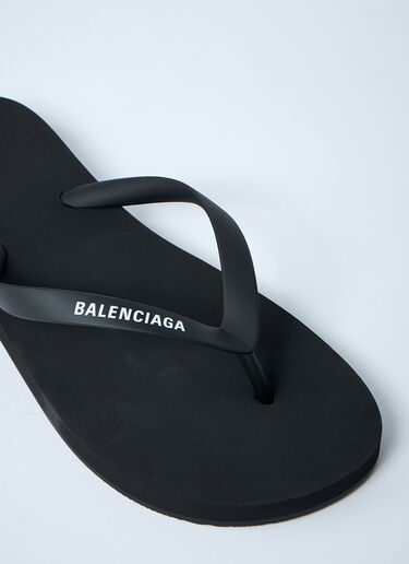 Balenciaga 徽标图案人字拖 黑色 bal0261016