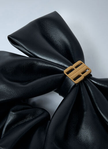 Balenciaga Leather Logo Hardware Scrunchie Black bal0261047