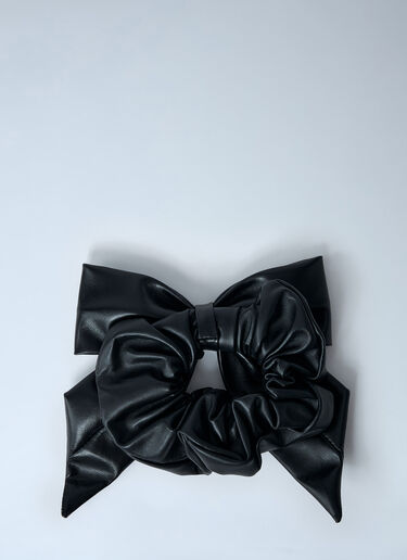 Balenciaga Leather Logo Hardware Scrunchie Black bal0261047