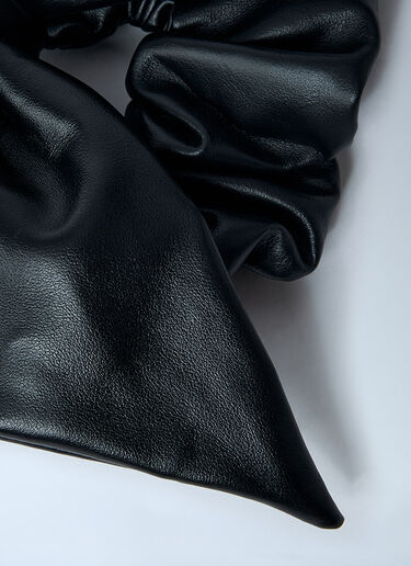 Balenciaga Leather Logo Hardware Scrunchie Black bal0261047