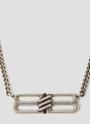 Balenciaga 라이선스 BB 로고 스터드 네크리스 실버 bal0350005