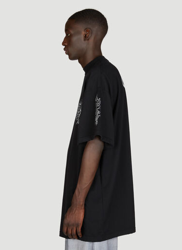 Balenciaga 다크웨이브 라지 핏 티셔츠 블랙 bal0355005