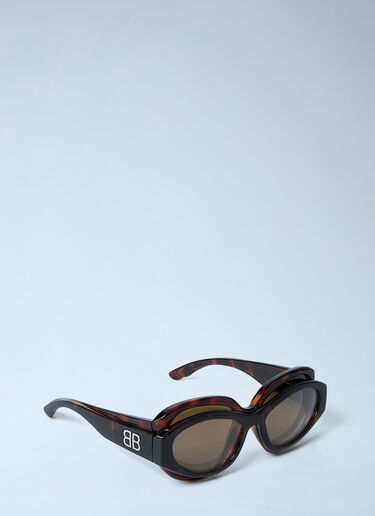 Superbusy Round Sunglasses Balenciaga Superbusy Round Sunglasses Dark Brown bal0361002