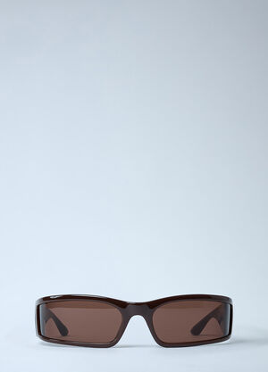 Balenciaga Sunset Rectangle Sunglasses Dark Brown bal0361004