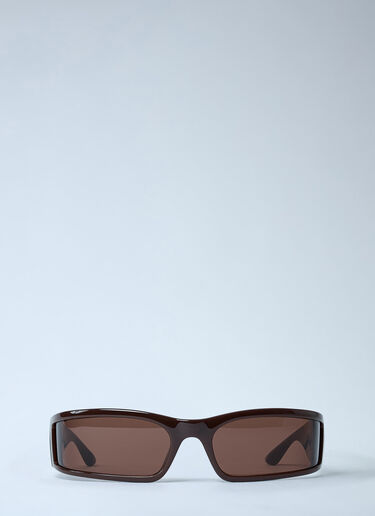 Sunset Rectangle Sunglasses Balenciaga Sunset Rectangle Sunglasses Dark Brown bal0361004