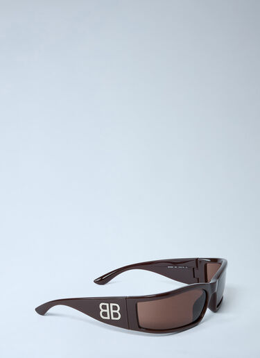 Sunset Rectangle Sunglasses Balenciaga Sunset Rectangle Sunglasses Dark Brown bal0361004
