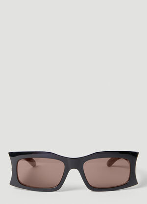 Balenciaga Hourglass Rectangle Sunglasses Black bcs0353016