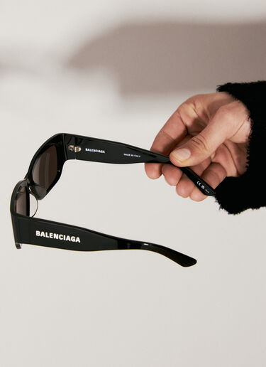 Balenciaga 로고 프린트 사각 선글라스 블랙 bcs0355005