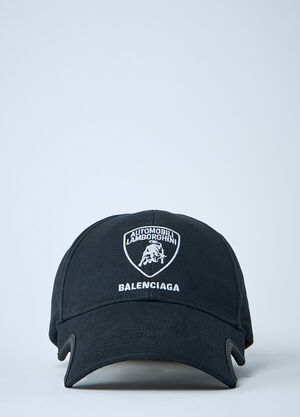 Balenciaga x Lamborghini Logo Motif Baseball Cap Black bll0162006