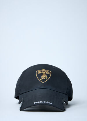 Balenciaga x Lamborghini Logo Motif Baseball Cap Black bll0162007