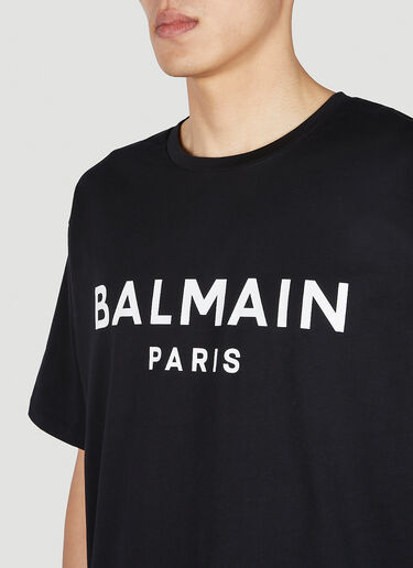 Balmain 徽标印花 T 恤 黑色 bln0151003