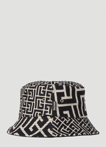 Balmain 자카드 모노그램 버킷 햇 블랙 bln0152019