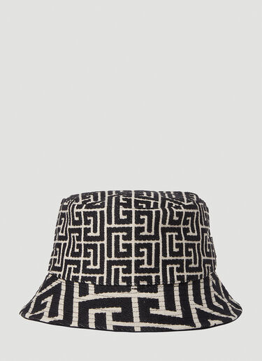 Balmain 자카드 모노그램 버킷 햇 블랙 bln0152019