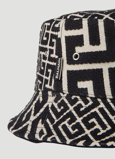 Jacquard Monogram Bucket Hat Balmain Jacquard Monogram Bucket Hat Black bln0152019