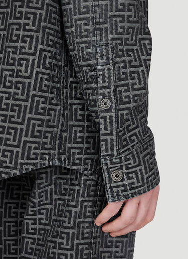 Balmain 자카드 모노그램 데님 셔츠 블랙 bln0153007