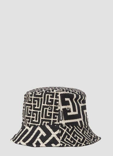 Mix Monogram Jacquard Bucket Hat Balmain Mix Monogram Jacquard Bucket Hat Black bln0153024