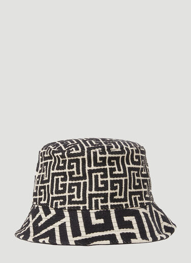 Mix Monogram Jacquard Bucket Hat Balmain Mix Monogram Jacquard Bucket Hat Black bln0153024