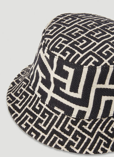 Mix Monogram Jacquard Bucket Hat Balmain Mix Monogram Jacquard Bucket Hat Black bln0153024