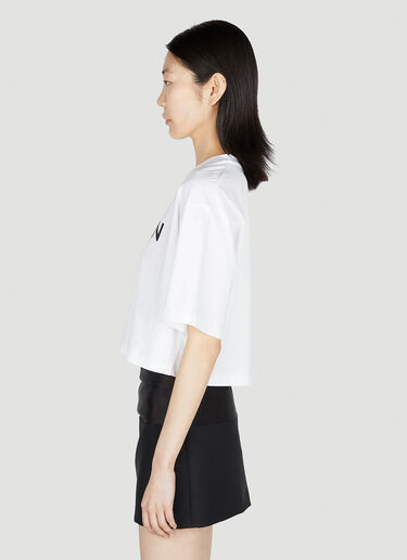 Logo Print Cropped T-Shirt Balmain Logo Print Cropped T-Shirt White bln0252008