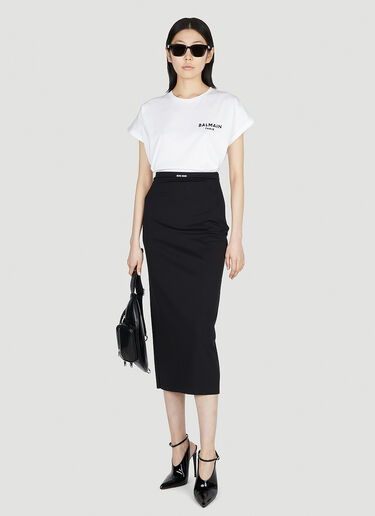 Balmain 植绒徽标 T 恤 白色 bln0252009