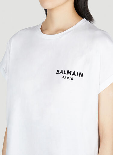 Balmain 植绒徽标 T 恤 白色 bln0252009