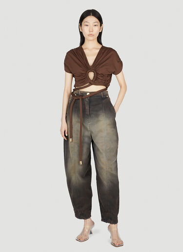 Balmain 宽大锥形牛仔裤 棕色 bln0252021
