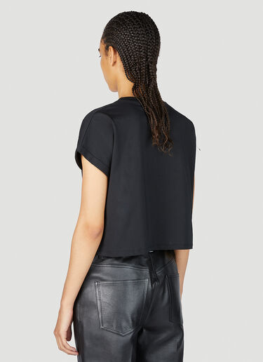 Balmain 크롭 로고 프린트 티셔츠 블랙 bln0253016
