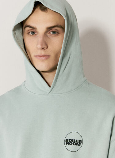 Logo Print Hooded Sweatshirt Boiler Room Logo Print Hooded Sweatshirt Green bor0156019
