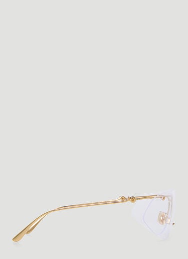Bottega Veneta 打结设计面罩式太阳镜 金色 bos0354002