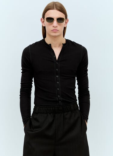 Bottega Veneta 分叉矩形太阳镜  金色 bos0355002