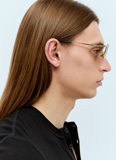 Split Rectangular Sunglasses Bottega Veneta Split Rectangular Sunglasses Gold bos0355002