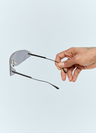 Bottega Veneta Futuristic 盾形太阳眼镜  黑色 bos0356001