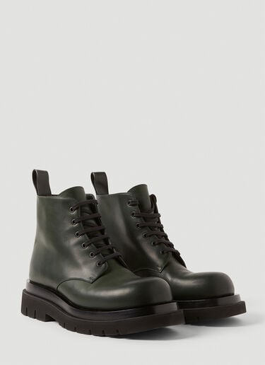 Lug Lace-Up Ankle Boots Bottega Veneta Lug Lace-Up Ankle Boots Dark Green bov0151051