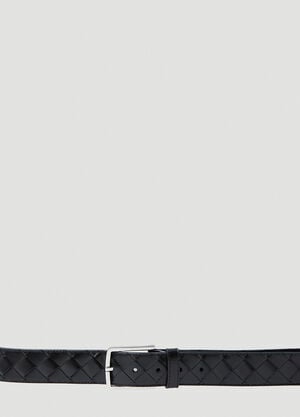 Bottega Veneta Intreccio Leather Belt Black bov0153057