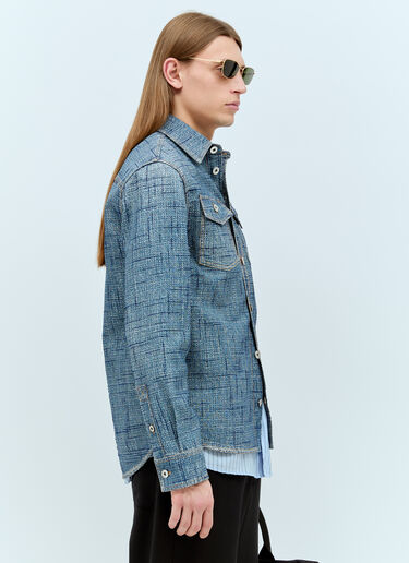 질감 마감 데님 프린트 셔츠 Bottega Veneta 질감 마감 데님 프린트 셔츠 블루 bov0155003