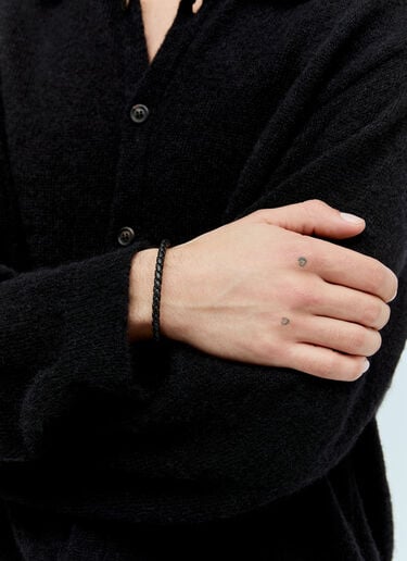 Braided Leather Bracelet Bottega Veneta Braided Leather Bracelet Black bov0155040