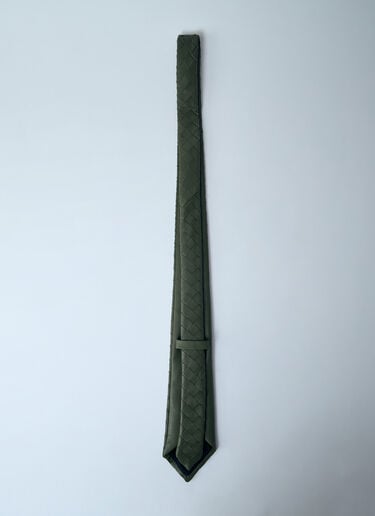 Bottega Veneta Braided Leather Tie Green bov0159023