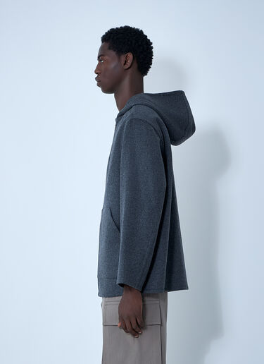 Bottega Veneta Double Face Wool Hooded Jacket Charcoal bov0161002