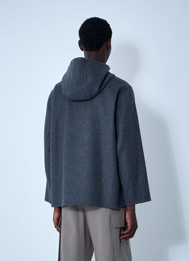 Double Face Wool Hooded Jacket Bottega Veneta Double Face Wool Hooded Jacket Charcoal bov0161002