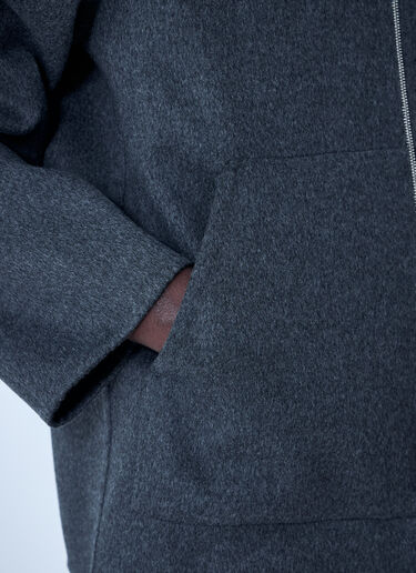 Bottega Veneta Double Face Wool Hooded Jacket Charcoal bov0161002