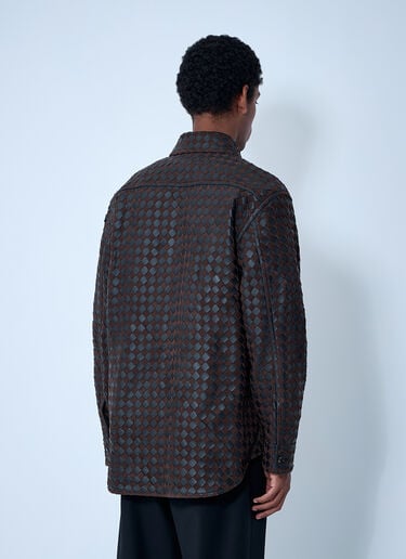 Bottega Veneta Intrecciato 皮革配麂皮衬衫 棕色 bov0161007