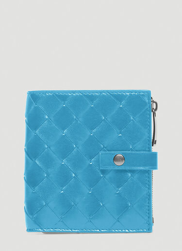 Intrecciato Woven Bi-Fold Wallet Bottega Veneta Intrecciato Woven Bi-Fold Wallet Blue bov0241059