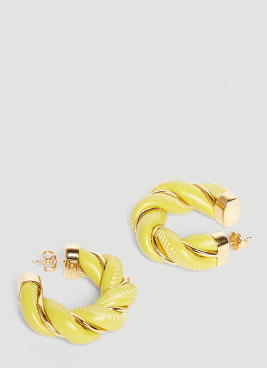 Twisted Leather Earrings Bottega Veneta Twisted Leather Earrings Yellow bov0245091