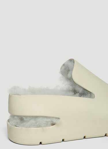 Bottega Veneta Shearling Puddle Sandals White bov0246053
