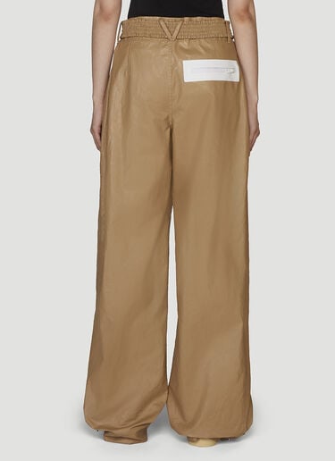 Bottega Veneta Rubberised Wide Leg Pants Beige bov0247014