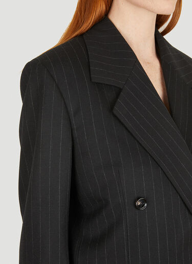 双排扣细条纹西装外套 Bottega Veneta 双排扣细条纹西装外套 黑色 bov0251141