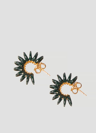 Spine Hoop Earrings Bottega Veneta Spine Hoop Earrings Dark Green bov0252081