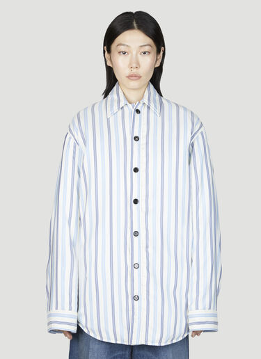 실크 스트라이프 셔츠 Bottega Veneta 실크 스트라이프 셔츠 블루 bov0255020