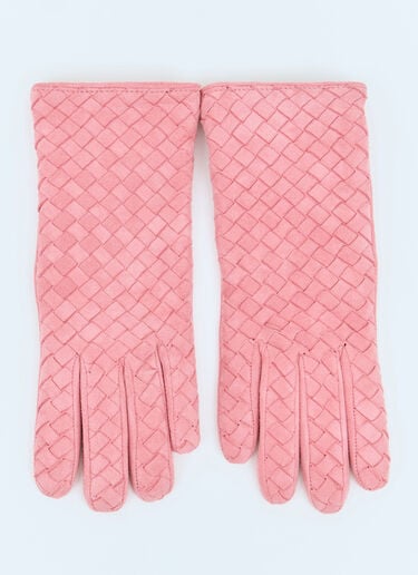 Suede Intrecciato Gloves Bottega Veneta Suede Intrecciato Gloves Pink bov0257032